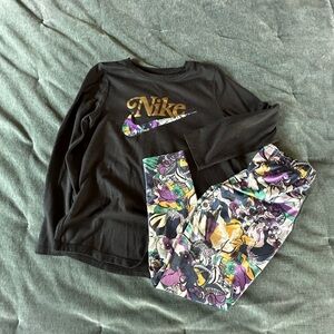 Girls Nike Floral athletic outfit